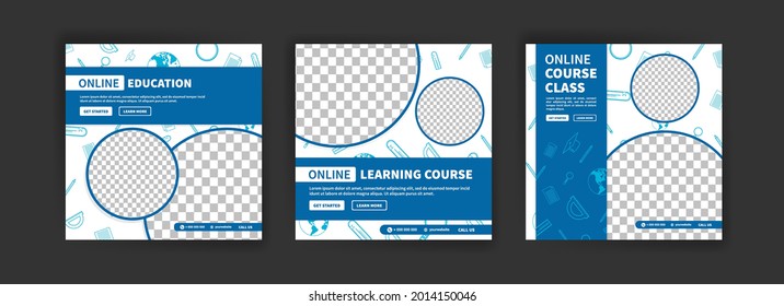 Online Education. Online learning course. Online course class. Modern vector illustration concept for social media post, postcard, card, poster, website and mobile development.