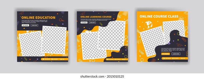 Online Education. Online learning course. Online course class. Modern vector illustration concept for social media post, postcard, card, poster, website and mobile development.