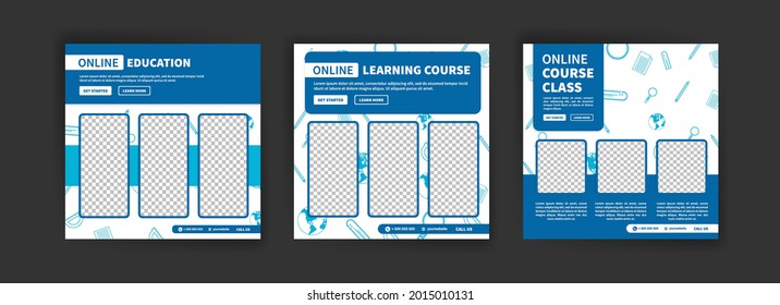 Online Education. Online learning course. Online course class. Modern vector illustration concept for social media post, postcard, card, poster, website and mobile development.