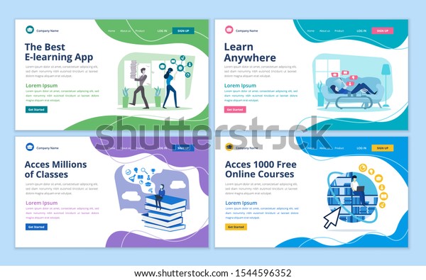 Online Education Online Learning Online Courses Stock Vector