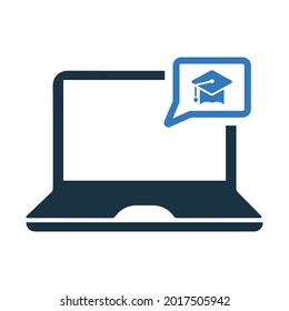 Online education, online learning icon. Simple editable vector illustration.
