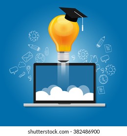 online education learning laptop e-learning computer internet study concept idea