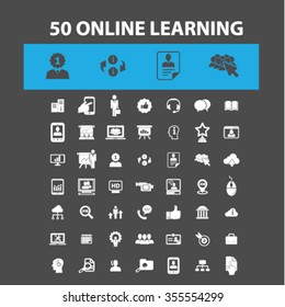 online education, learning, training, business study, teaching, idea, course, science, university, academic, book, exam, college, student, certificate, lesson, degree, school  icons, signs vector
