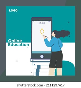Online education. Online learning vector stock illustration.