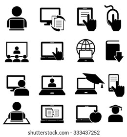 Online Education And Learning Web Icon Set