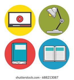 online education and learning web set 