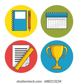 online education and learning web set 