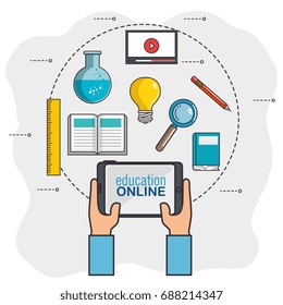 online education and learning web set 