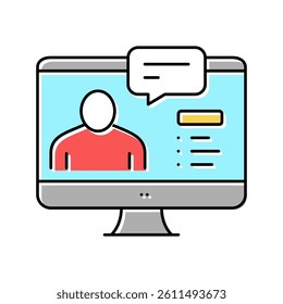 online education lesson color icon vector. online education lesson sign. isolated symbol illustration