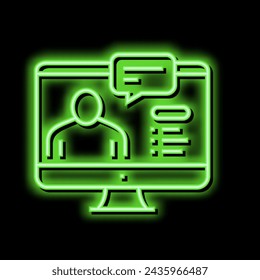 online education lesson neon light sign vector. online education lesson illustration
