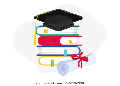 Online education or library, home schooling. Concept e-learning and online courses application. Web courses or tutorials concept. Digital book online education. Vector illustration