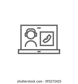 Online education line icon.