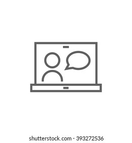 Online education line icon.