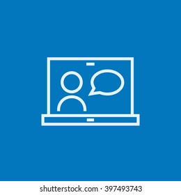 Online education line icon.