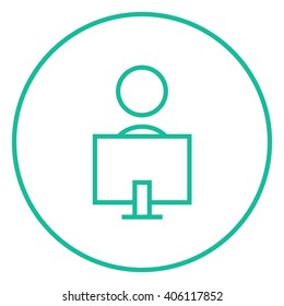Online education line icon.