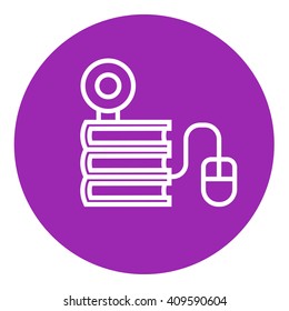Online education line icon.