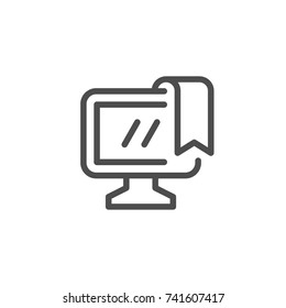 Online education line icon