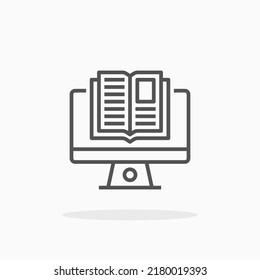 Online Education Line Icon. Editable Stroke And Pixel Perfect. Can Be Used For Digital Product, Presentation, Print Design And More.