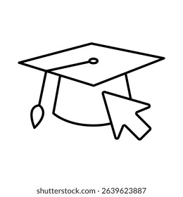 Online Education Line Icon. E-learning, Education, Teaching, Online Study Icons Editable Stroke Vector Illustration