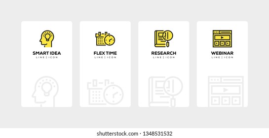 ONLINE EDUCATION LINE ICON SET