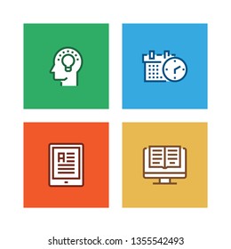 ONLINE EDUCATION LINE ICON SET