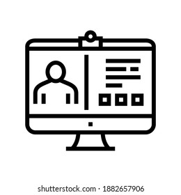 online education line icon vector. online education sign. isolated contour symbol black illustration
