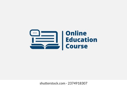 Online education logo design template, E-learning logo design 