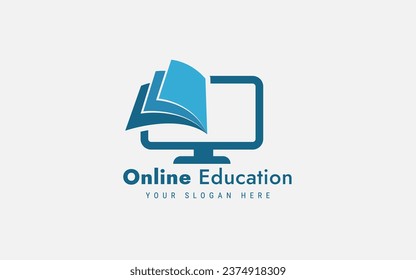 Online education logo design template, E-learning logo design 