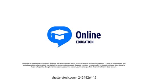 Online education logo design vector template