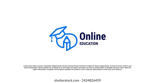 Online education logo design vector template