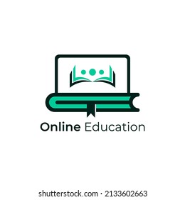 Online Education logo designs concept, Computer Book logo designs template