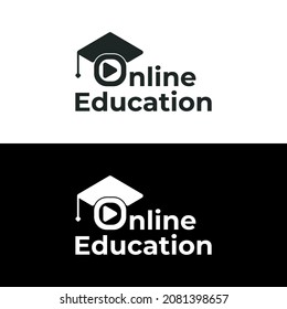 Logo de educación en línea aislado de diseño de estilo plano