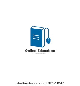 Online education logo vector icon illustration design