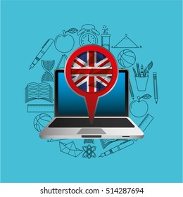 online education london graphic vector illustration eps 10