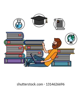 online education man cartoon