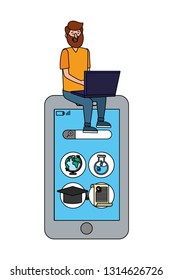 online education man cartoon