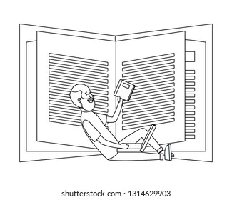 online education man cartoon