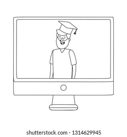 online education man cartoon