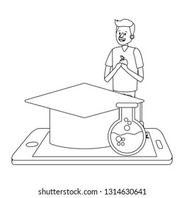 online education man cartoon