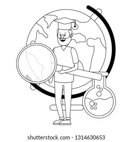 online education man cartoon