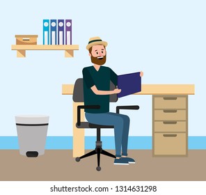online education man cartoon