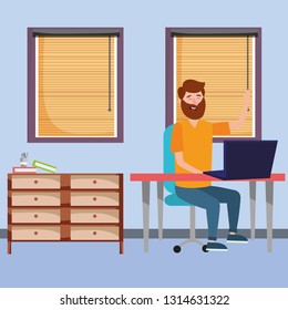 online education man cartoon