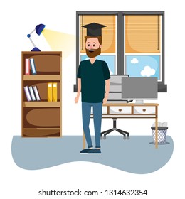 online education man cartoon