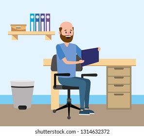 online education man cartoon
