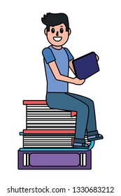 online education man cartoon