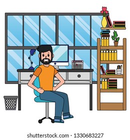 online education man cartoon