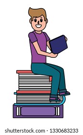 online education man cartoon