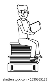 online education man cartoon