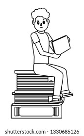 online education man cartoon