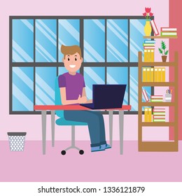 online education man cartoon